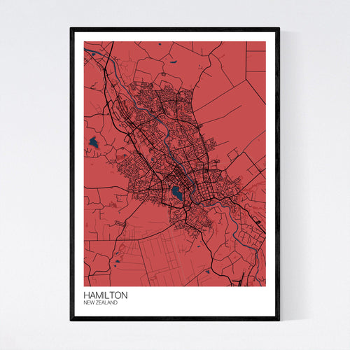 Map of Hamilton, New Zealand