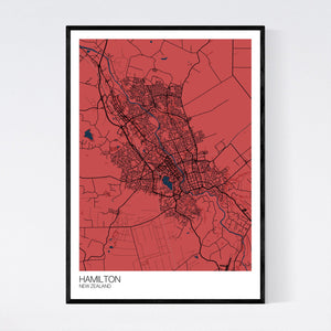 Map of Hamilton, New Zealand