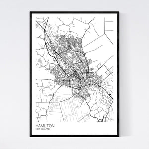 Hamilton City Map Print