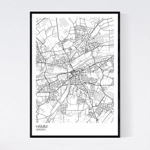 Hamm City Map Print