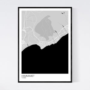 Hammamet City Map Print
