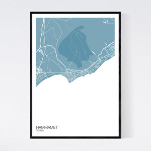 Hammamet City Map Print