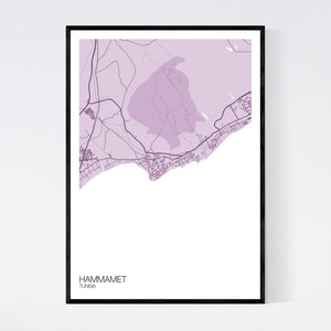 Hammamet City Map Print