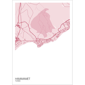 Map of Hammamet, Tunisia