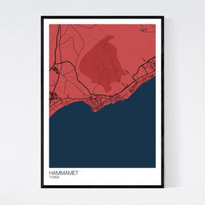 Hammamet City Map Print