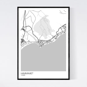 Hammamet City Map Print