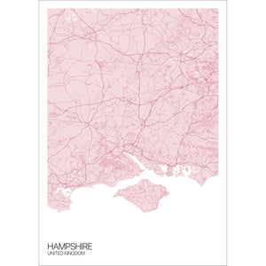 Map of Hampshire, United Kingdom