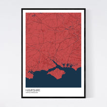 Load image into Gallery viewer, Hampshire Region Map Print
