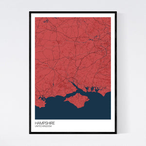 Hampshire Region Map Print