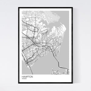 Hampton City Map Print