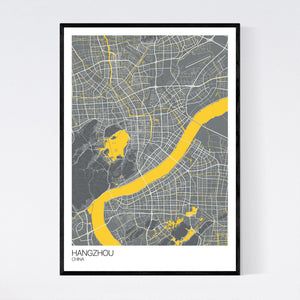 Hangzhou City Map Print