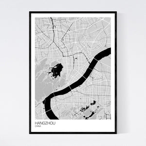 Hangzhou City Map Print