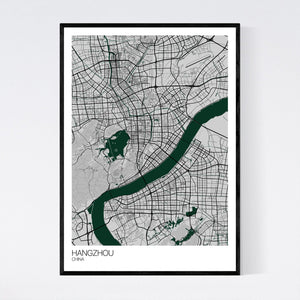 Hangzhou City Map Print