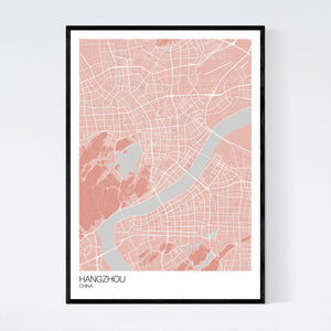 Hangzhou City Map Print