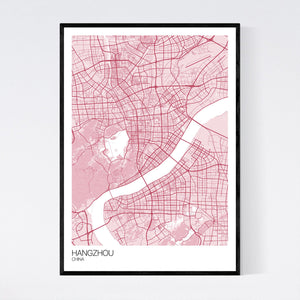 Hangzhou City Map Print