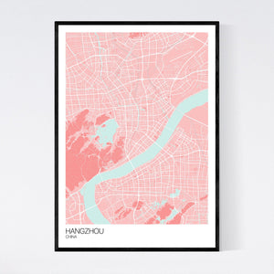 Hangzhou City Map Print