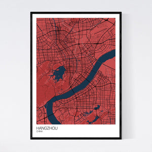 Hangzhou City Map Print