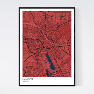 Hanover City Map Print