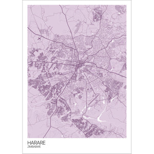 Map of Harare, Zimbabwe