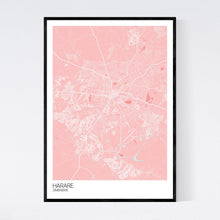 Load image into Gallery viewer, Harare City Map Print