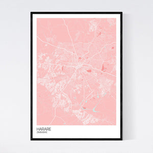 Harare City Map Print