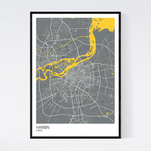 Harbin City Map Print