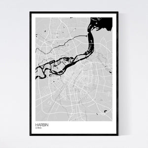 Harbin City Map Print