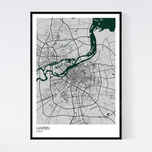 Harbin City Map Print