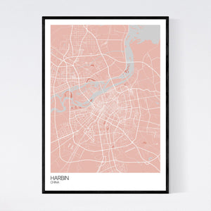 Harbin City Map Print