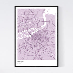 Harbin City Map Print