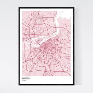 Harbin City Map Print