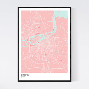 Harbin City Map Print