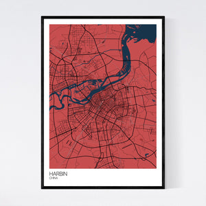 Harbin City Map Print