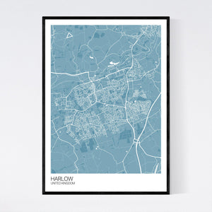 Harlow City Map Print