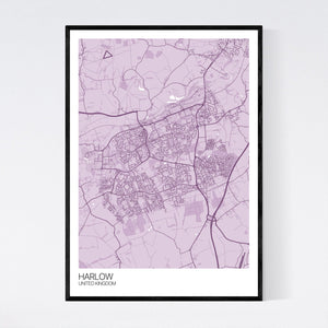 Harlow City Map Print