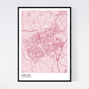 Harlow City Map Print
