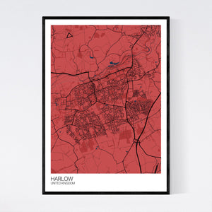 Harlow City Map Print