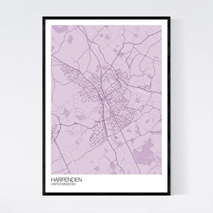 Harpenden City Map Print