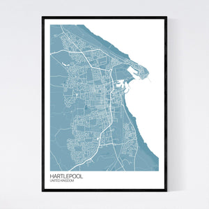 Hartlepool City Map Print