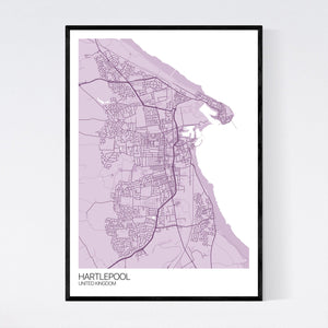 Hartlepool City Map Print