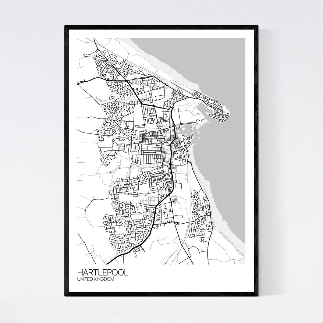 Hartlepool City Map Print