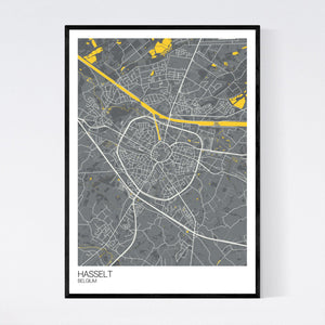 Hasselt City Map Print