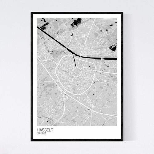 Map of Hasselt, Belgium