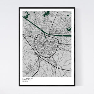 Hasselt City Map Print