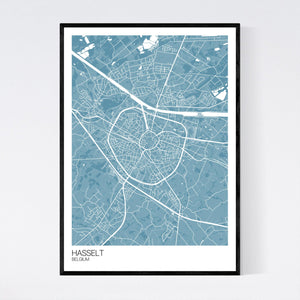 Hasselt City Map Print