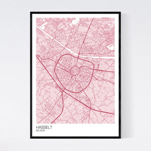 Hasselt City Map Print