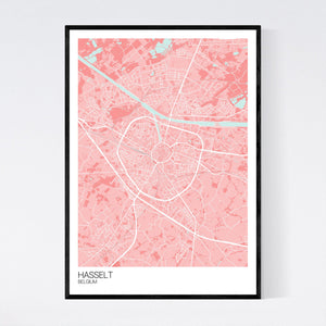 Hasselt City Map Print