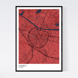 Hasselt City Map Print