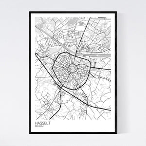 Hasselt City Map Print