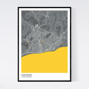 Hastings City Map Print